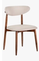 ALLFONIS Mid-Century Modern Dining Chair line featuring a Walnut Beige New in Box $399