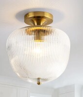 Everly Quinn Morvan 1-Light Glass Flush Mount Ceiling Light New In Box $299