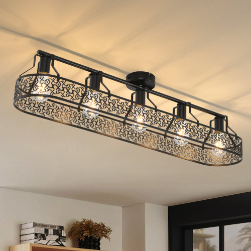 Trent Austin Design&reg; 5 - Light 43.3" Farmhouse Metal Dimmable Flush Mount New In Box $299