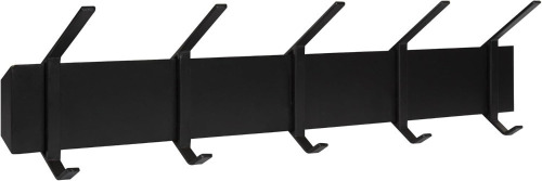 Kate and Laurel Rossmore Farmhouse 5-Hook Wall Hanging Coat Rack, Black, Modern Hanging Rack for Coats, Bags, Or Pots and Pans New In Box $199