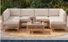 Bay Isle Home 6 - Person Premium Patio Wicker Sectional Seating Group with Cushions in Beige (2 Boxes) New in Box $899