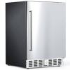 Cowsar 23.43 in. 5.0 cu. ft. 180-Can Built-In/Freestanding Mini-Refrigerator in Stainless Steel Silver for Kitchen Office Bar New On Working $799