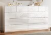 Ebern Designs 10 Drawer 55'' W Double Dresser in White $699