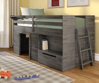 Harriet Bee Max & Lily Loft Bed Twin Size (Solid Wood Low Twin Loft Bed with Storage/Drawer) in Driftwood New in Box $699