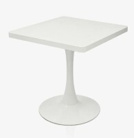 George Oliver 23.6" Square Tulip Dining Table, White Mid Century Modern Bistro Table with Thickened Edge Tabletop & Metal Pedestal for Kitchen, Small Spaces, Living Room, Cafe New In Box $399