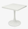 George Oliver 23.6" Square Tulip Dining Table, White Mid Century Modern Bistro Table with Thickened Edge Tabletop & Metal Pedestal for Kitchen, Small Spaces, Living Room, Cafe New In Box $399