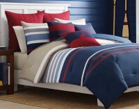 Nautica Bradford Queen 3-Piece Reversible Cotton Navy Comforter Set $299