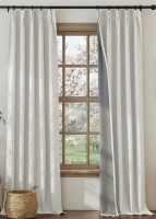 Latitude Run&reg; Linen Full Blackout Curtains for Living Room, Pinch Pleated Rustic Linen Weave Window Treatments Thermal Insulated Drapes Sound Reducing for Laundry/Bedroom, 2 Panels, 34" x 84" New $89