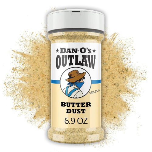 Dan-O&rsquo;s Outlaw Butter Dust Seasoning &ndash; 6.9 oz &ndash; Buttery All Purpose Seasoning for Chicken, Vegetables & Popcorn &ndash; Sugar Free, Zero Calorie Dry Spice Blend / Dan-O's Taco Seasoning, 3.35 oz New Assorted Best by 6/2028