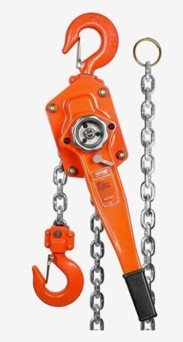 VEVOR Manual Lever Chain Hoist, 3 Ton 6600 lbs Capacity 20 FT Come Along, G80 Galvanized Carbon Steel with Weston Double-Pawl Brake, Auto Chain Leading & 360&deg; Rotation Hook, for Garage Factory Dock New In Box $299