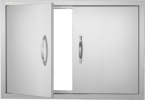 VEVOR BBQ Access Door, 30.5W x 21H Inch Double Outdoor Kitchen, Stainless Steel Flush Mount, Wall Vertical With Handles, for BBQ Island, Grilling Station, Outside Cabinet New In Box $199