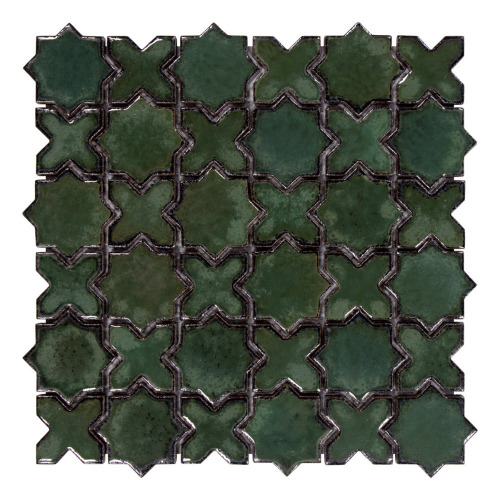 Sunwings 12.2" x 12.2" Star and Cross Glossy Terracotta Floor & Wall Mosaic Tile New In Box $79