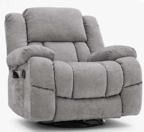 Latitude Run Kinue 41.3" W Swivel Upholstered Recliner with Massage and Heat New in Box $999