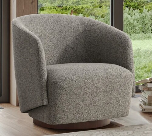 Wade Logan Caysey Boucle Upholstered Swivel Accent Chair New in Box $699