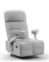 MAMAZING Lullacloud Nursery Swivel Glider Recliner Chair with Adjustable Armrests and Headrest in Light Grey New in Box $699