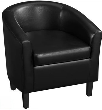 Ebern Designs Seldon 28'' H Vegan Leather Barrel Chair $599