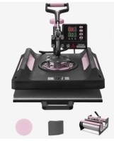VEVOR Heat Press Machine, 15 x 15 inch, 5 in 1 Heat Transfer Machine with 30 oz Tumbler Press, 360&deg; Swing Away Digital T-Shirt Pressing Machine, Teflon Coating, for T-Shirts/Mugs/Hats/Plates, Black New in Box $399