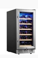 Simzlife Cellar Cooling Unit 15 in. Digital Control 30-Wine Bottles Wine Cooler in Black, Dual Zone with 6-Adjustable Shelves New in Box $699