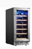 Simzlife Cellar Cooling Unit 15 in. Digital Control 30-Wine Bottles Wine Cooler in Black, Dual Zone with 6-Adjustable Shelves New in Box $699