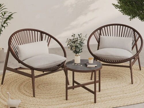 George Oliver Elinor 2 - Person Outdoor Seating Group with Sunbrella Cushions New in Box $799