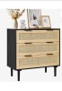 VEVOR 3 Drawer Rattan Dresser, Natural Rattan Closet Dresser with 3 Drawers, Modern Wood Chest Clothing Organizer & Storage Boho Dresser with Sturdy Handles & Legs, for Bedroom, Living Room & Hallway New in Box $399