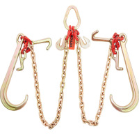 VEVOR V-Chain Bridle, 9620 lbs Working Load Limit, 5/16'' x 3' G80 Tow Chain with RTJ Cluster Hooks, DOT Certified, Galvanized Coating Manganese Steel & D-Shackle, for Lifting & Moving Activities New In Box $199