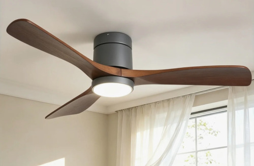 Ivy Bronx 52" 3 - Blade Ceiling Fan with Light and Remote Control Modern Flush Mount Ceiling Fan with Light Solid Wood Blades Ceiling Fan 3 Colors 6-Speed Reversible Motor Timer New In Box $299