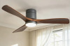 Ivy Bronx 52" 3 - Blade Ceiling Fan with Light and Remote Control Modern Flush Mount Ceiling Fan with Light Solid Wood Blades Ceiling Fan 3 Colors 6-Speed Reversible Motor Timer New In Box $299