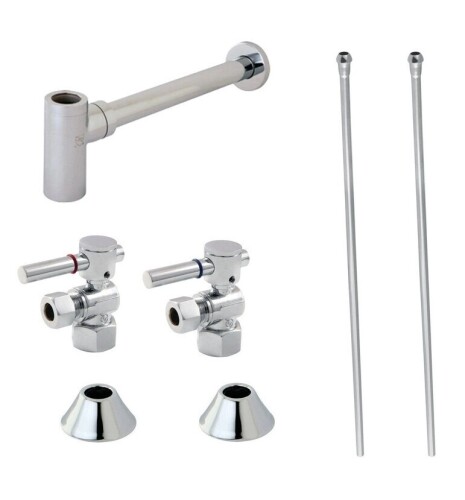Kingston Brass Trimscape Contemporary Plumbing Sink Trim Kit with Bottle Trap CC53301DLLKB30 New Open Box $399