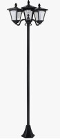Red Barrel Studio&reg; Solar Lamp Post 72", Triple, Stainless Steel, Vintage Look For Garden, Lawn, Driveway, Conserve Energy Area Triple Street , All-weather Black Garden Lawn Pathway Vintage, Saving Aspect New In Box $499