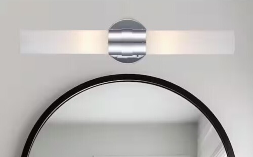 Bel Air Lighting Fusion 20.5 in. 2-Light Polished Chrome Linear Bathroom Vanity Light Fixture with Frosted Glass New In Box $199