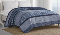 Nautica Queen Size Adelson Cotton Reversible Navy Quilt $199