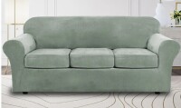 Mercer41 Modern Soft Velvet Plush 4 Piece High Stretch Sofa Slipcover Furniture Protector Luxury Thick Velvet Sofa Cover for 3 Cushion Couch Machine Washable, 55'' H X 95'' W X 33'' D $99