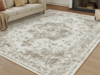 Winston Porter 8' x 10' Elegant Modern Machine Woven Area Rug in Brown New In Box $399