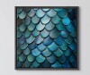 Wall26 "Textured Teal Fish Scales Close-up Mermaid Scale Illustrations" Canvas, 24" H x 24" W x 1.5" D / Red Barrel Studio&reg; Hydrangea Floral Watercolor Canvas Wrapped Wall Art, Set of 3 Panels, Modern Botanical Print for Living Room or Bedroom Decor, 16" 