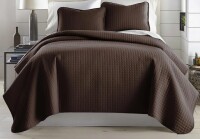 Southshore Fine Linens Vilano Oversized Quilt Set, Double-Brushed Microfiber Lightweight Quilted Bedding and 2 King Pillow Shams, King/California King, 3-Piece Set, Chocolate Brown $299