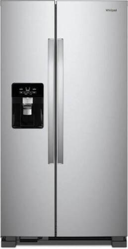 Whirlpool 21.4 cu. ft. Side by Side Refrigerator in Fingerprint Resistant Stainless Finish On Working $2299