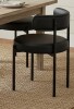Latitude Run Modern Faux Leather Upholstered Side Dining Chair with Metal Frame in Black New in Box $299