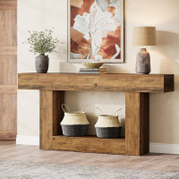 Tribesigns 63-Inch Long Console Table, 2-Tier Entryway Table Sofa Table with Storage, Farmhouse Wood Behind Couch Table New in Box $399