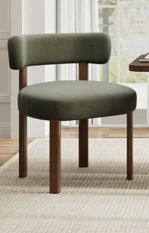 Hokku Designs Upholstered Solid Wood Dining Chair Side Chair in Green New in Box $399