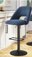 Mercury Row Bridgette 24"-32" Swivel 360&deg; Upholstered Footrests Adjustable Height Bar Stool New in Box $399