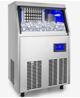 VEVOR 110V Commercial Ice Maker 110 LBS in 24 Hrs with Water Drain Pump 33LBS Storage Stainless Steel Commercial Ice Machine 4x8 Ice Tray LCD Control Auto Clean for Bar Home Supermarkets New $499