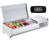 VEVOR Refrigerated Condiment Prep Station, 135 W Countertop Refrigerated Condiment Station, with 2 1/3 Pans & 4 1/6 Pans, 304 Stainless Body and PC Lid, Sandwich Prep Table with Stainless Guard, ETL $699