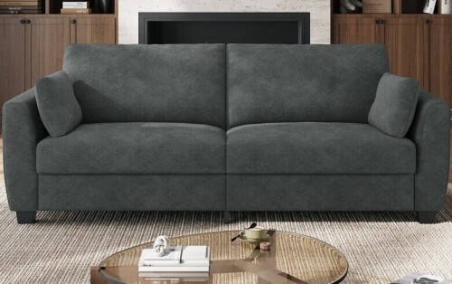 Wrought Studio&trade; 79'' W Modern Loveseat Sofa, Comfy Velvet Couch with Spring Cushion, Removable Cover, Sturdy Frame, Deep Seat, Easy Assembly for Living Room, Bedroom, Office, and Small Space, Gray New Open Box $599
