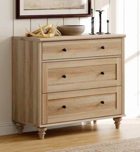 WAMPAT 34" Dresser for Bedroom with 3 Drawers, White Kids Dressers with Wide Chest of Drawers, Mid Century Modern Wooden Closet Storage Organizer, Small Dressers for Living Room, Nursery, Hallway New In Box $399