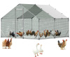 VEVOR Large Metal Chicken Coop, 9.8 x 9.8 x 6.6 ft, Walk-in Chicken Run House with Waterproof Cover & Sturdy Frame, Spire Roof Poultry Cage Duck Pen for Rabbit Hen Goose Outdoor Backyard Farm Use New Shelf Pull $299