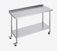 VEVOR 24 x 60 x 40 Inch Stainless Steel Work Table, Commercial Food Prep Worktable with Casters, Heavy Duty Prep Worktable, Metal Work Table with Adjustable Height for Restaurant, Home and Hotel New In Box $299