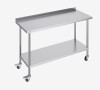 VEVOR 24 x 60 x 40 Inch Stainless Steel Work Table, Commercial Food Prep Worktable with Casters, Heavy Duty Prep Worktable, Metal Work Table with Adjustable Height for Restaurant, Home and Hotel New In Box $299