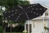 JOYESERY 10 ft. Patio Offset Solar LED Umbrellas 50-Plus UV Protection Cantilever Outside Umbrellas, Black New In Box $299