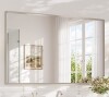 Aok Garden 36 in x 60 in Modern Aluminum Framed Bathroom Mirror in Brushed Nickel with Beveled Edge and Tempered Glass New In Box $499